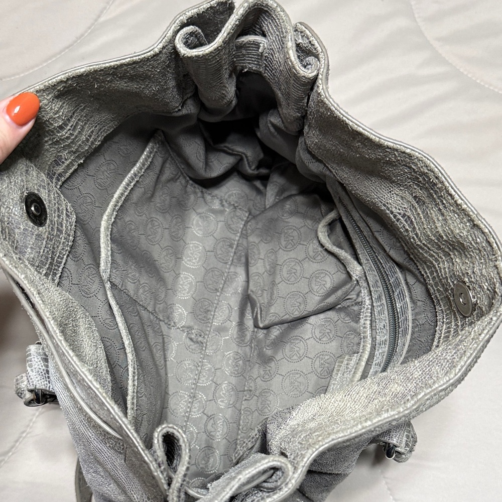 Michael Kors Metallic Silver python Shoulder Bag - image 3